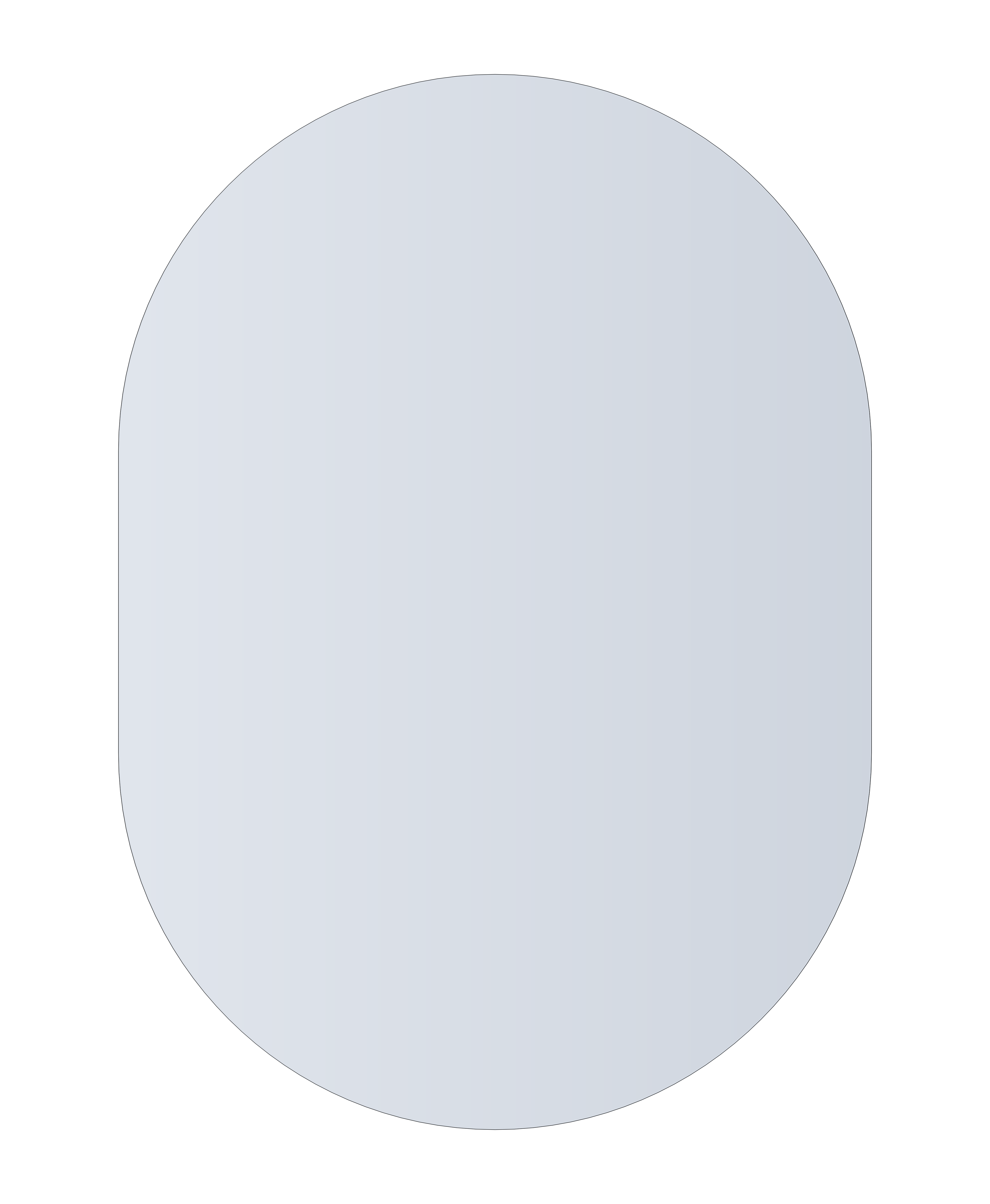 Duke Polished Edge Pill Mirror 500X700Mm Glue-To-Wall And Demister