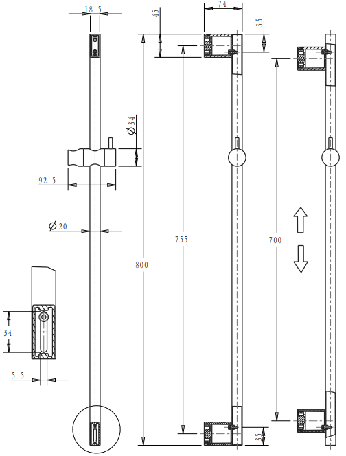 Mica Shower Rail