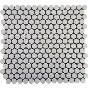 Penny Round Matt White Mosaic