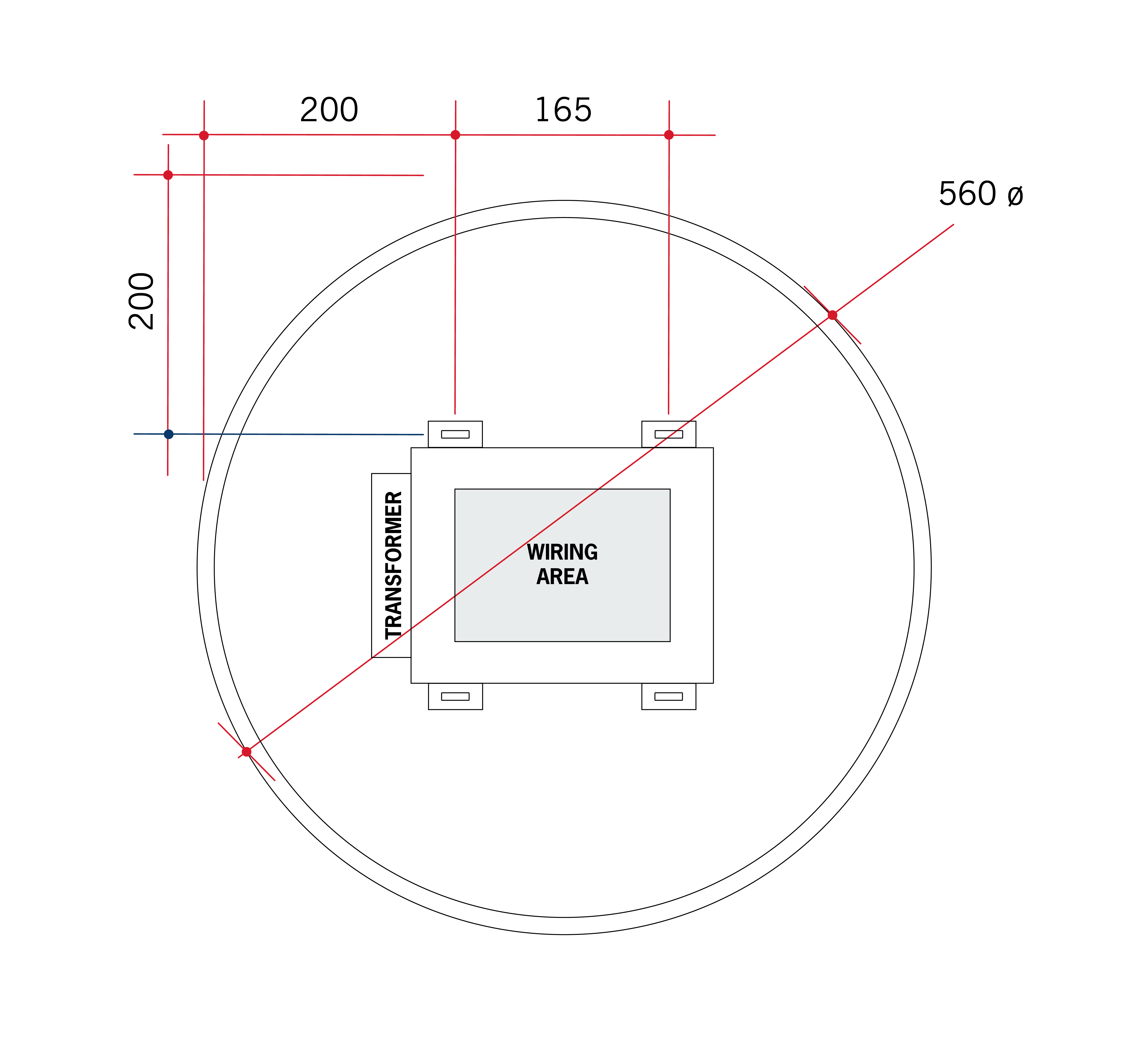 Backlit Round Mirror with Border Warm Light 610mmØ 18 Watts