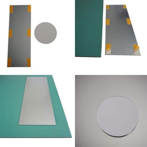 3x 140mm Round Magnifying Mirror with magnet and 140x400mm metal strip