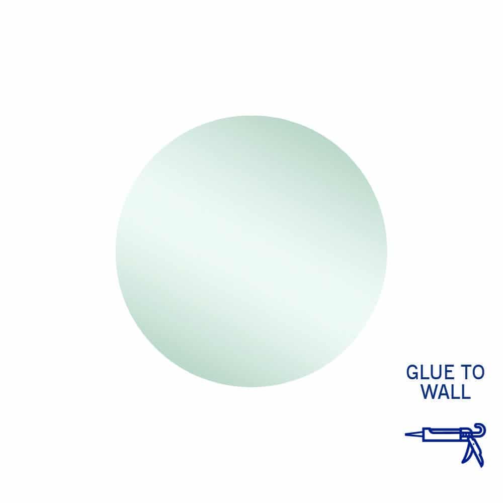 Rio Polished Edge Round Mirror - 500Mmø Glue-To-Wall