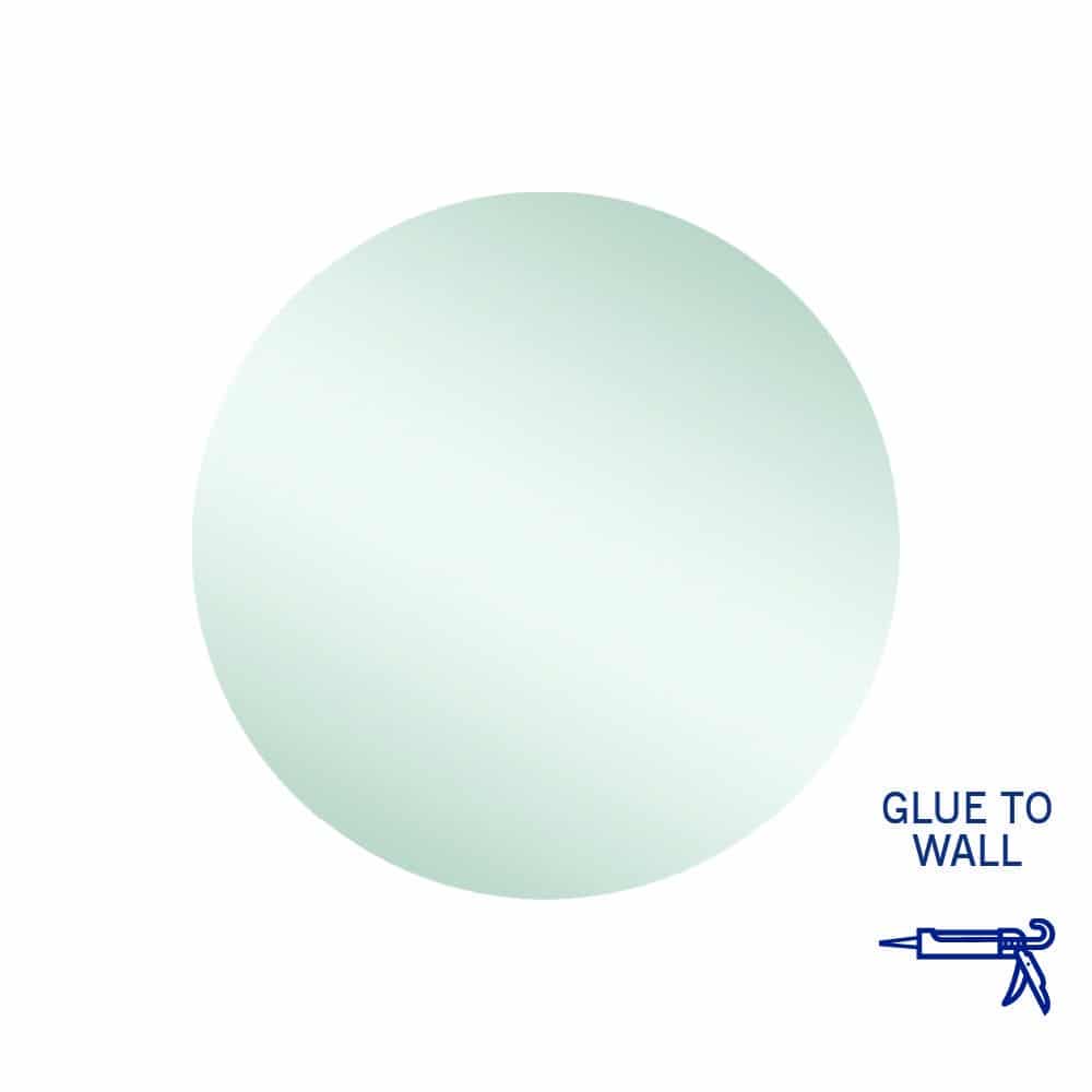 Rio Polished Edge Round Mirror - 600Mmø Glue-To-Wall