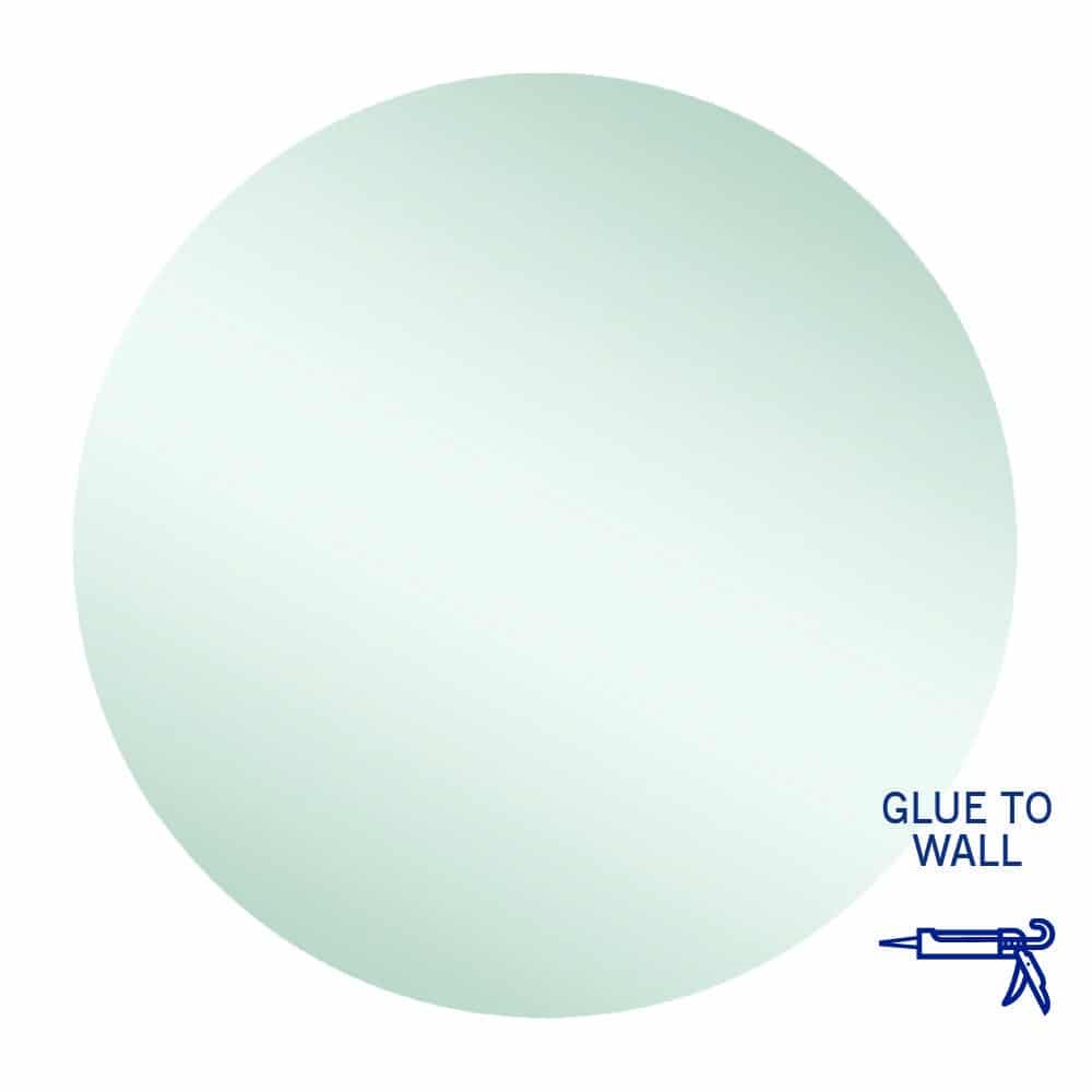 Rio Polished Edge Round Mirror - 800Mmø Glue-To-Wall