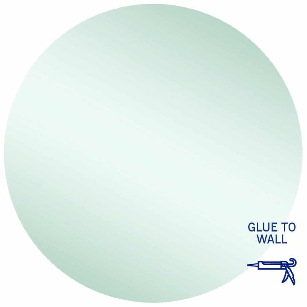 Rio Polished Edge Round Mirror - 900Mmø Glue-To-Wall