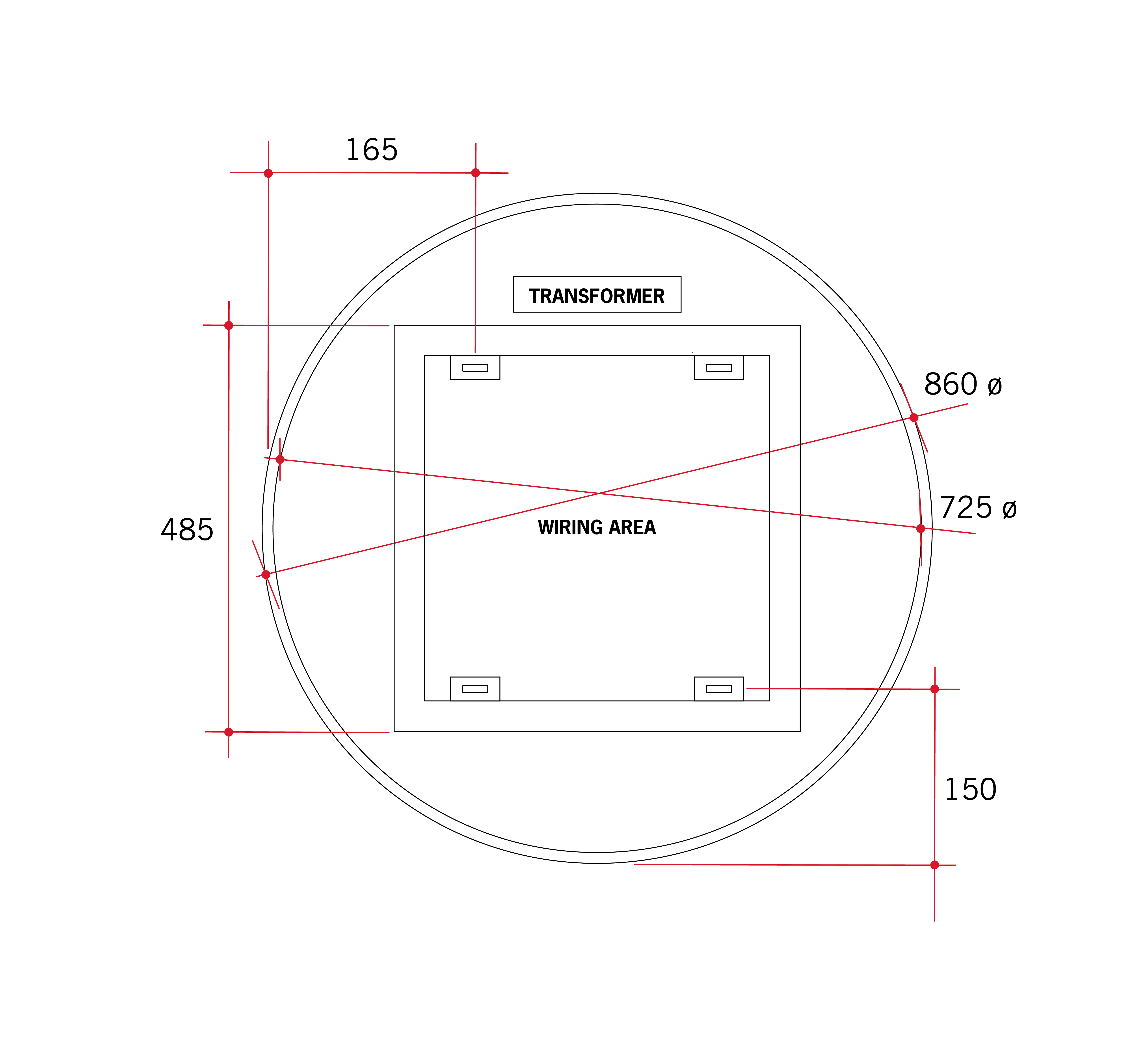 Backlit Round Mirror With Warm Light 900mmØ 80Watts - Includes Mirror Demister