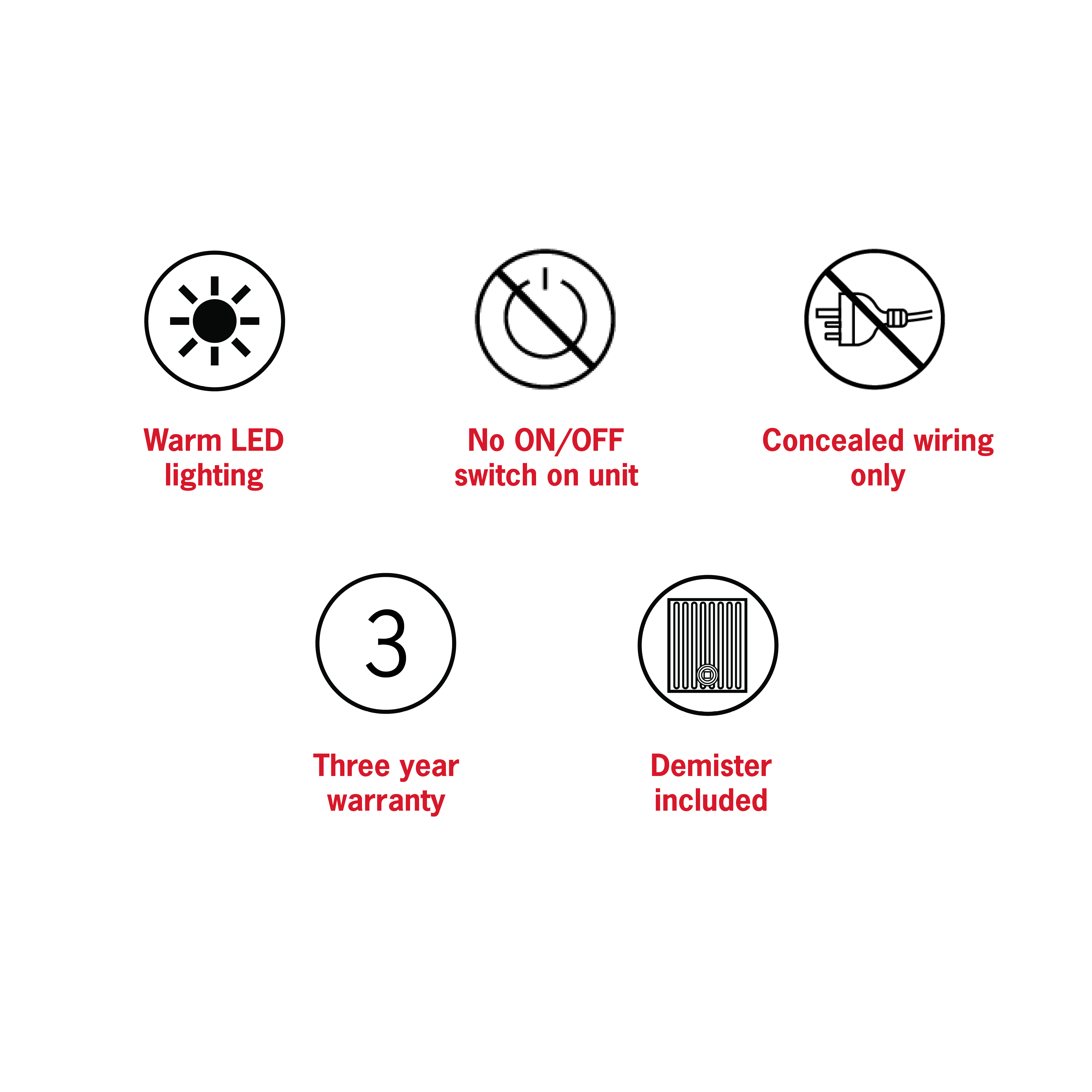 Backlit Round Mirror With Warm Light 900mmØ 80Watts - Includes Mirror Demister