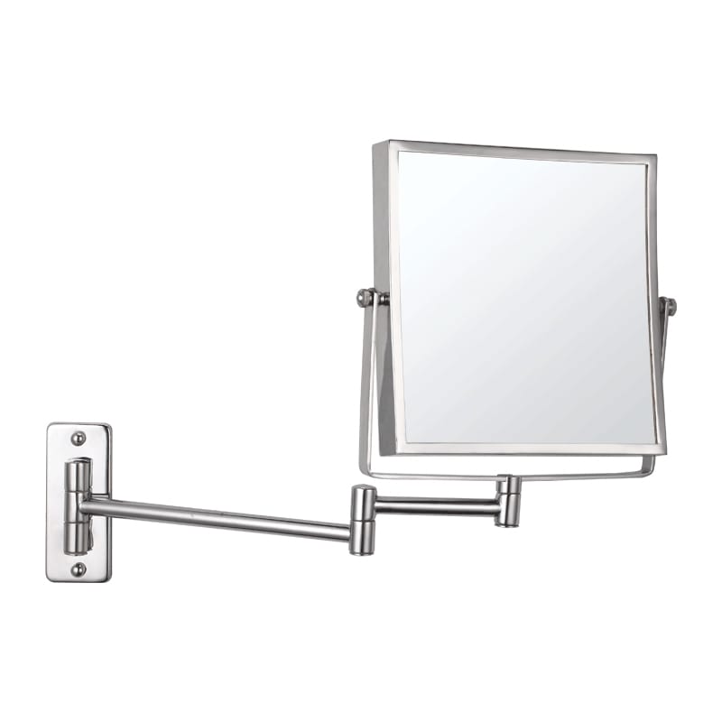 1 & 5X Magnification Chrome Wall Mounted Shaving Mirror, 200 X 200Mm