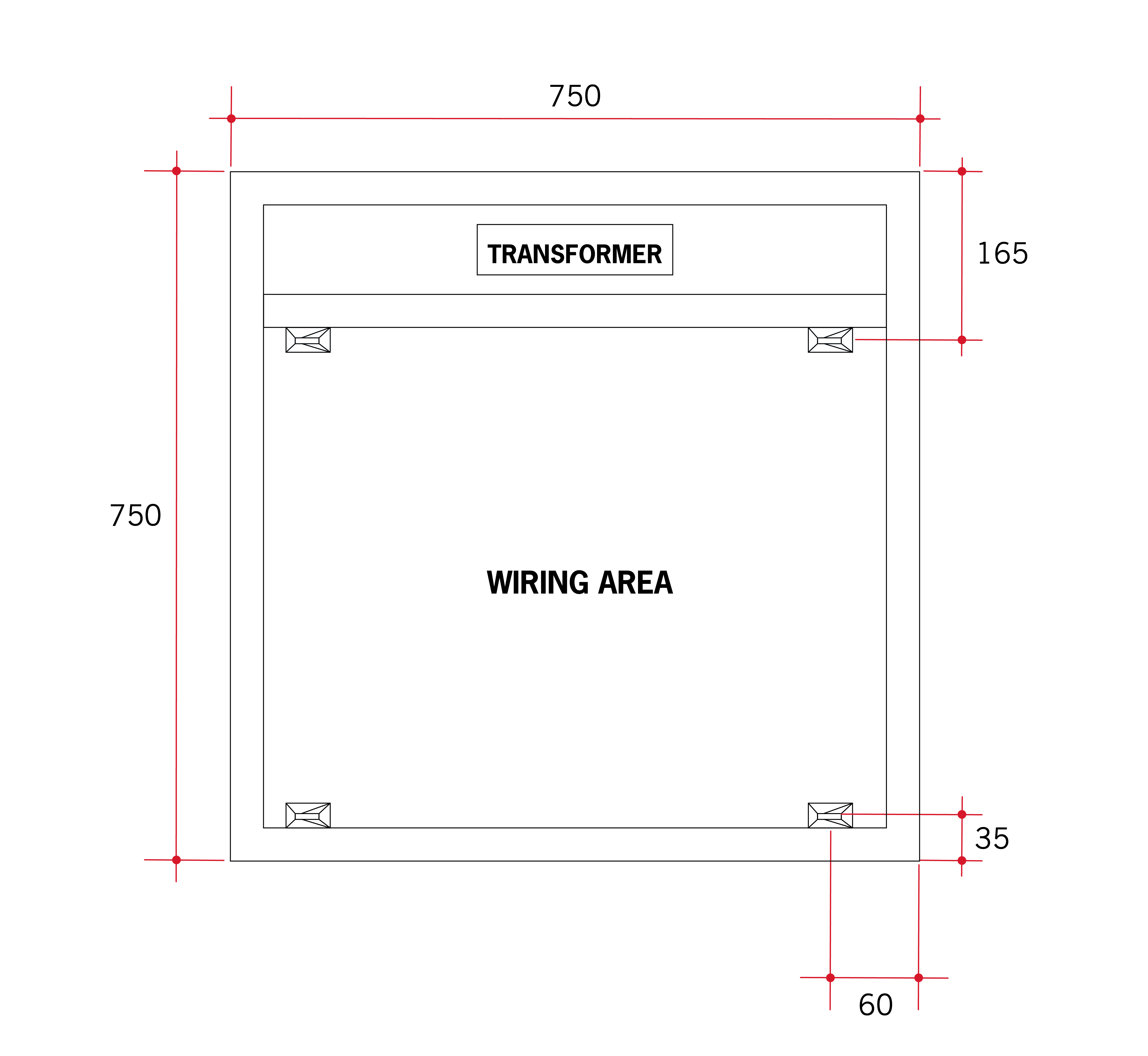 Backlit Square Mirror Without Border Cool 900x900x45mm 83Watts - Includes Mirror Demister
