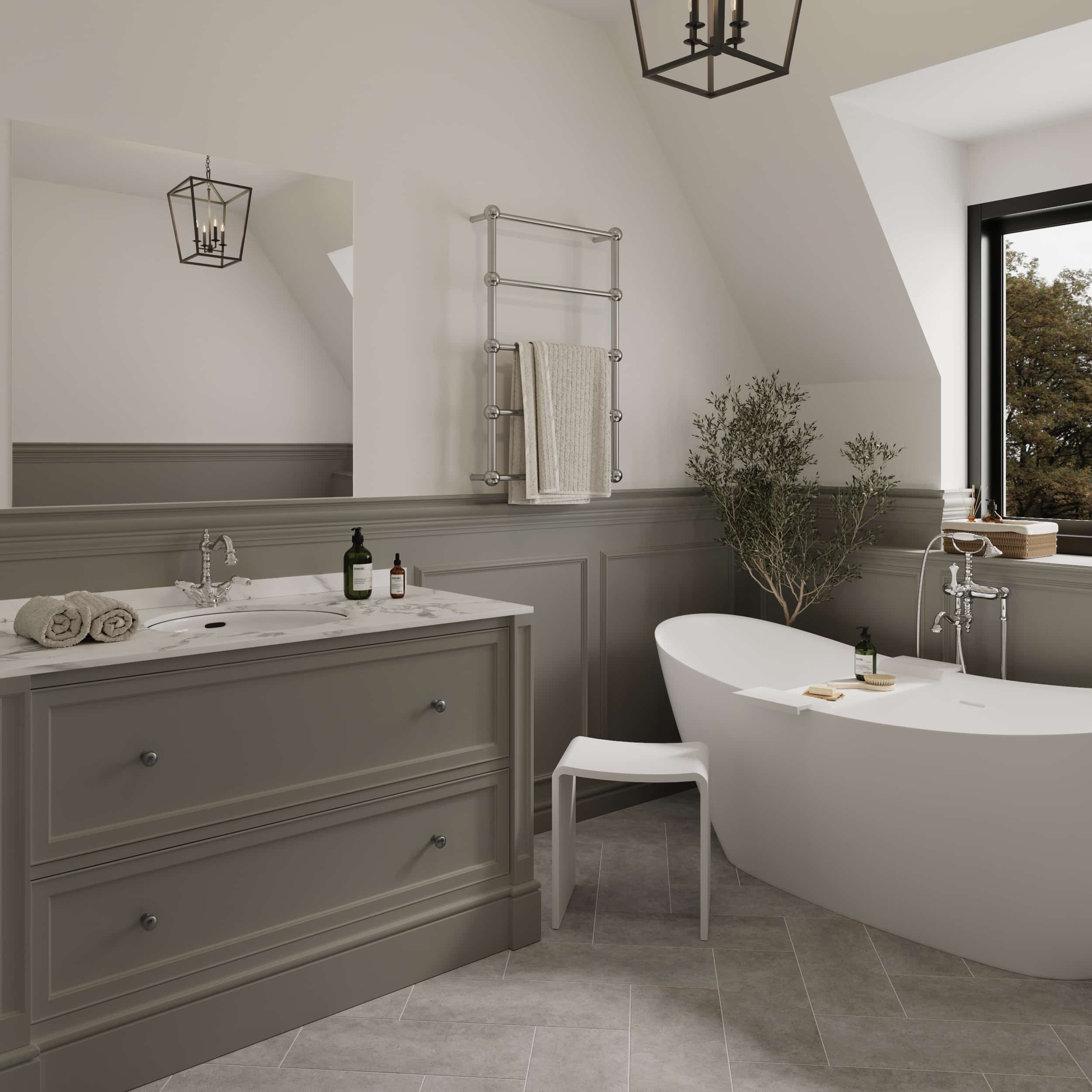 Thermorail Straight/Round with Ball Detail 560x850x140mm 60Watts 5 Bars