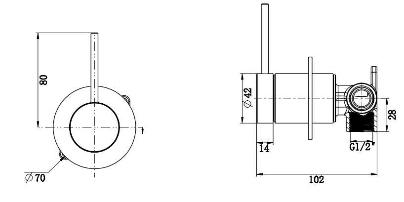 Mica Shower Mixer - Reverse - TRIM KIT ONLY