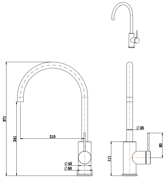 Mica Gooseneck Sink Mixer