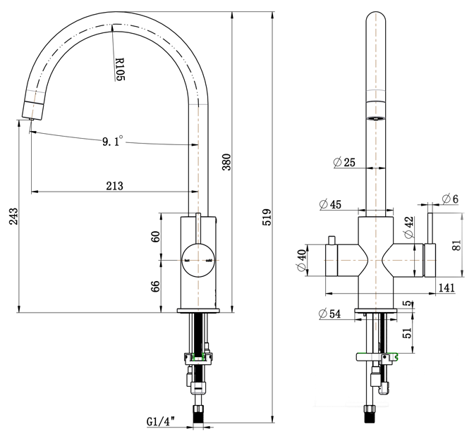 Mica 3-Way Filter Sink Mixer