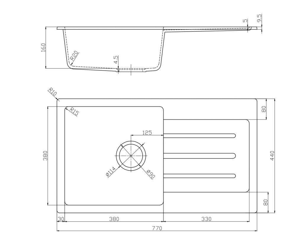 Fomos Sink 770 x 440mm