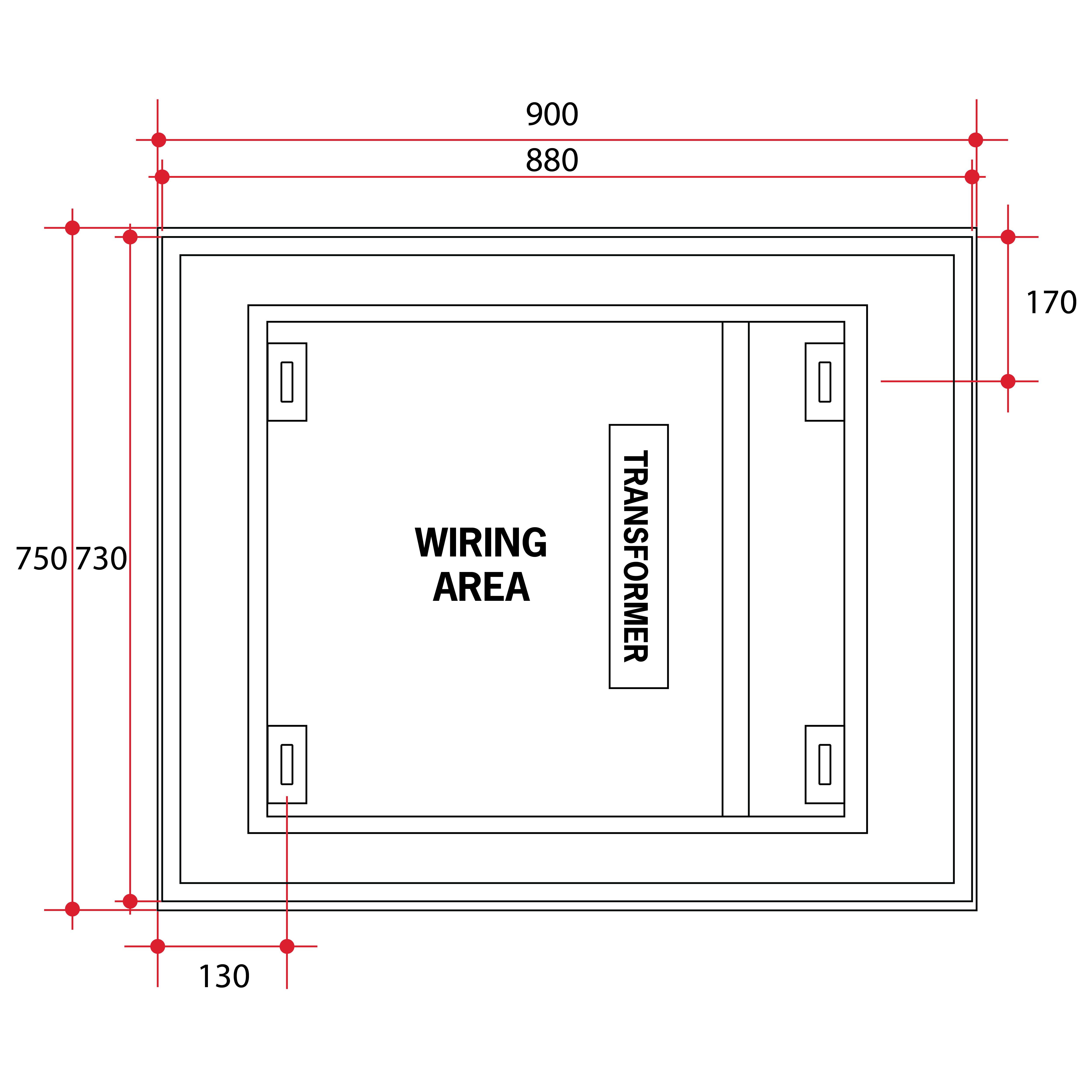 Backlit Rectangular Mirror with Border Cool 750x900x45mm 62Watts - Includes Mirror Demister