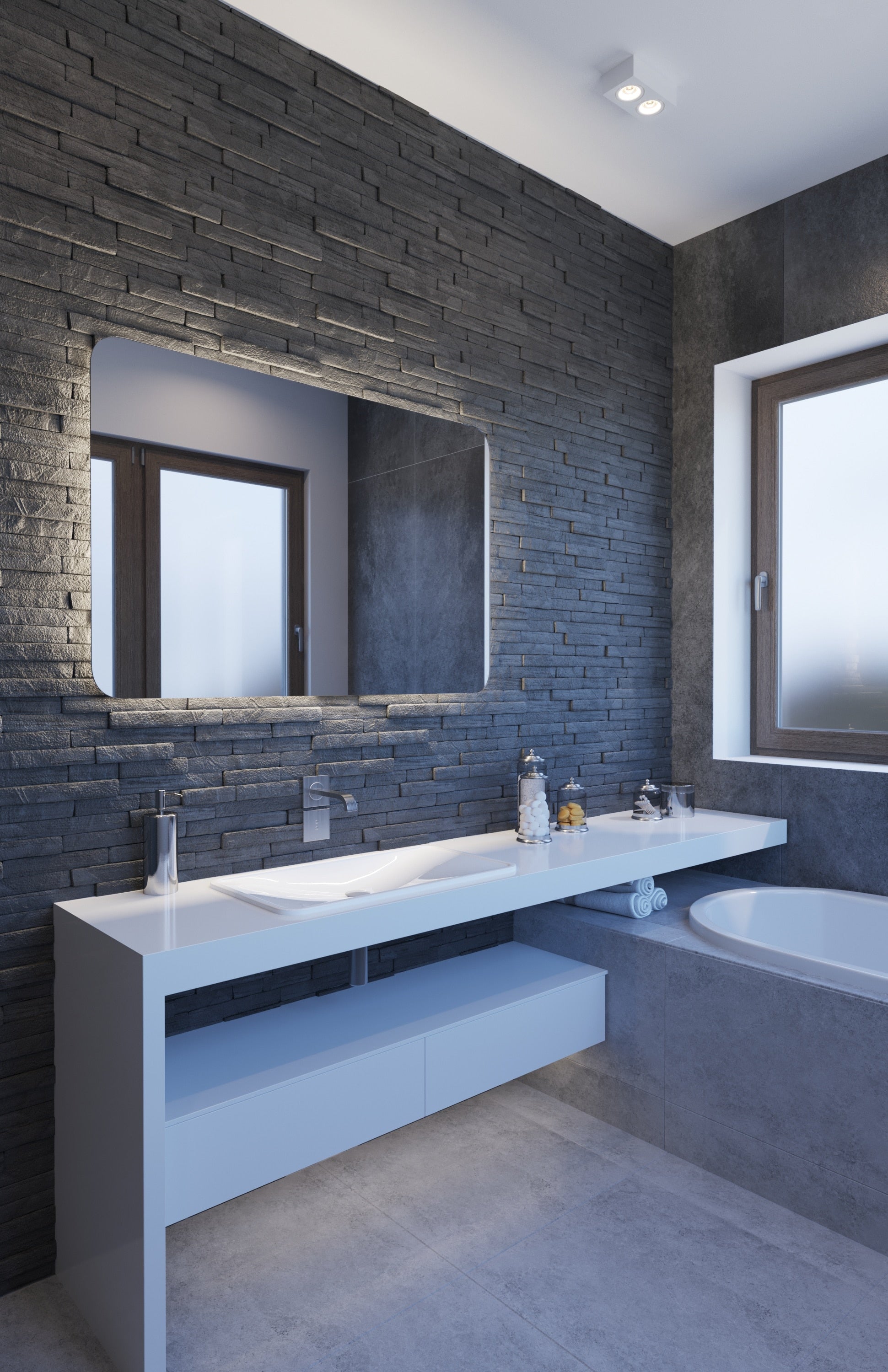 Backlit Rectangle Mirror With Curved Corners And Cool Light 1200X800Mm 108Watts - Includes Mirror Demister