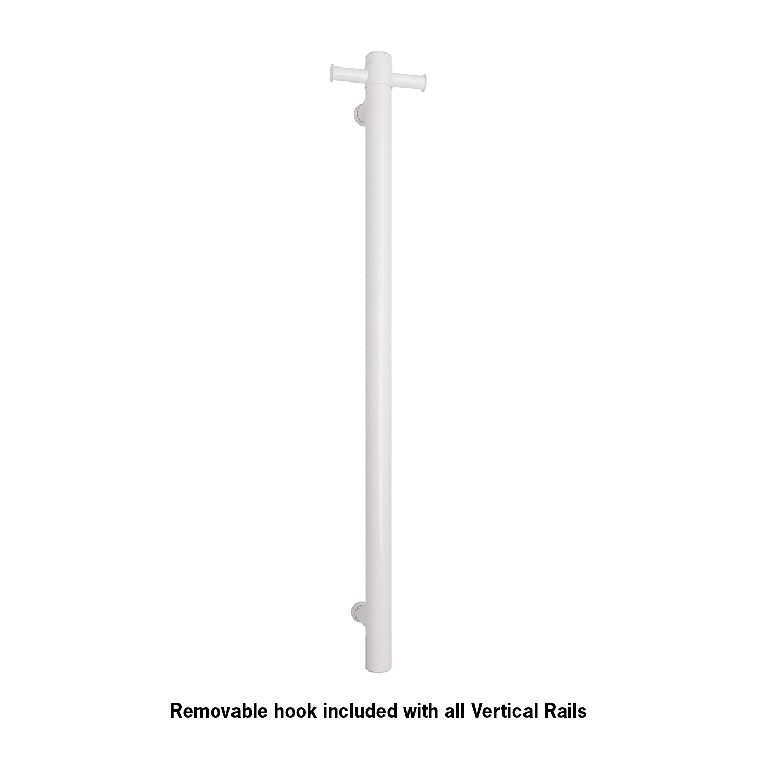 Thermorail Straight/Round 12Volt Vertical Bar 900X142X100Mm 30Watts With Optional Hook - Satin White