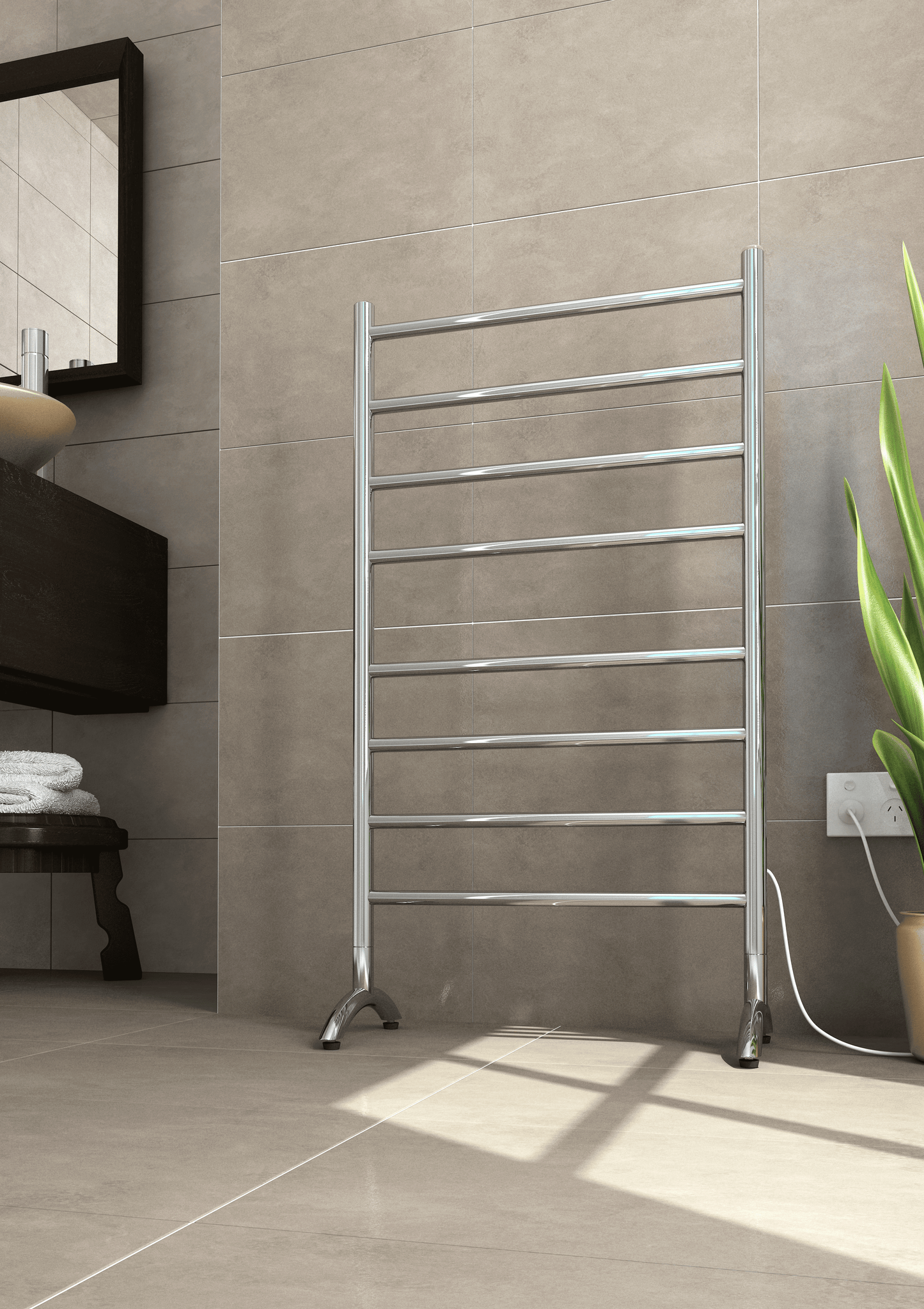 Thermorail Free Standing Straight/Round 600x1080x300mm 94Watts 8 Bars
