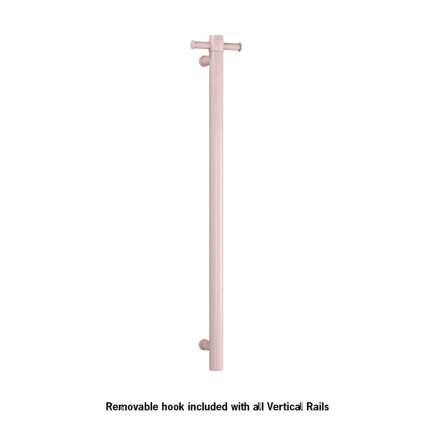 Thermorail Straight/Round 12Volt Vertical Bar 900X142X100Mm 26Watts With Optional Hook - Dusty Pink
