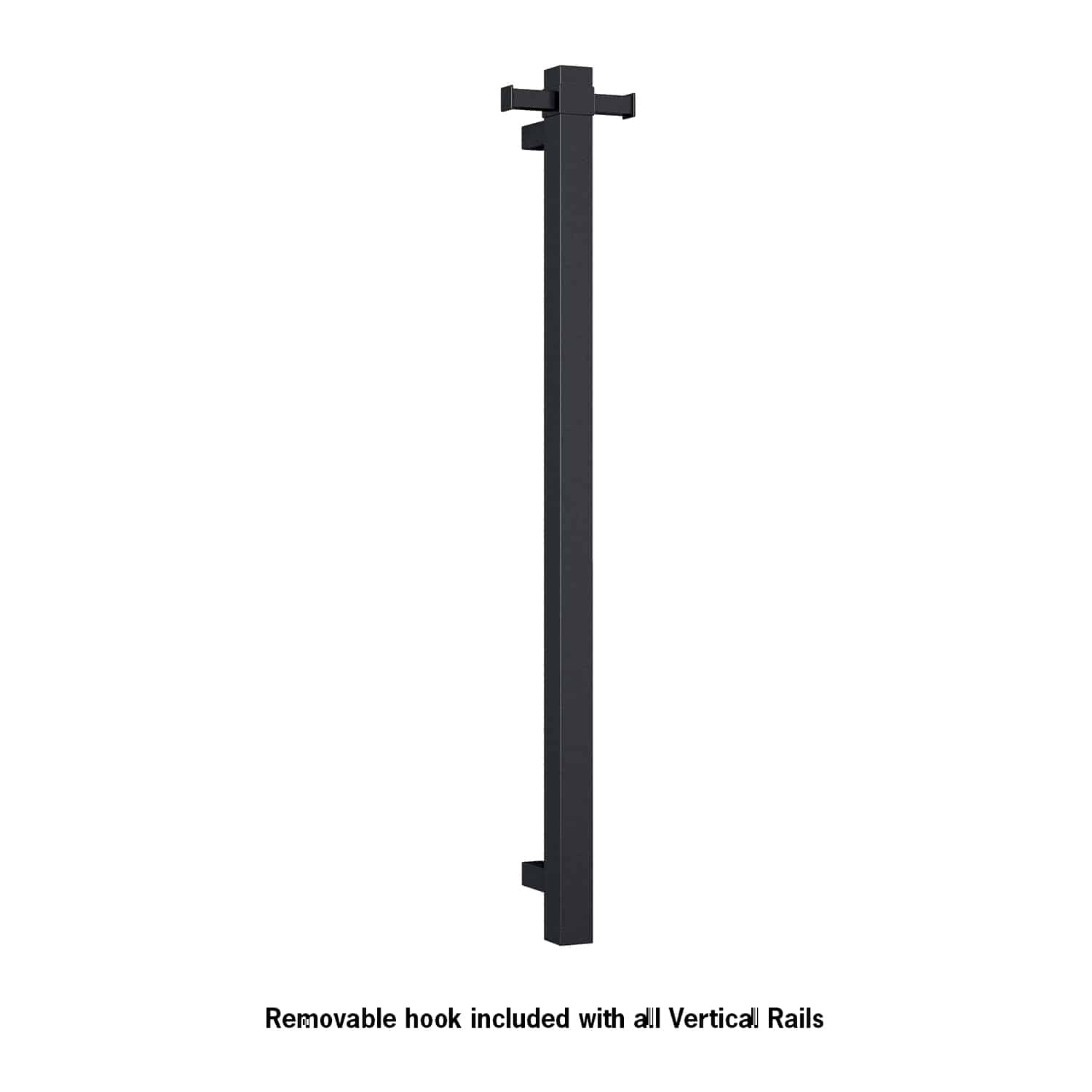 Thermorail Square 12Volt Vertical Bar 900X142X100Mm 29Watts With Optional Hook - Matt Black