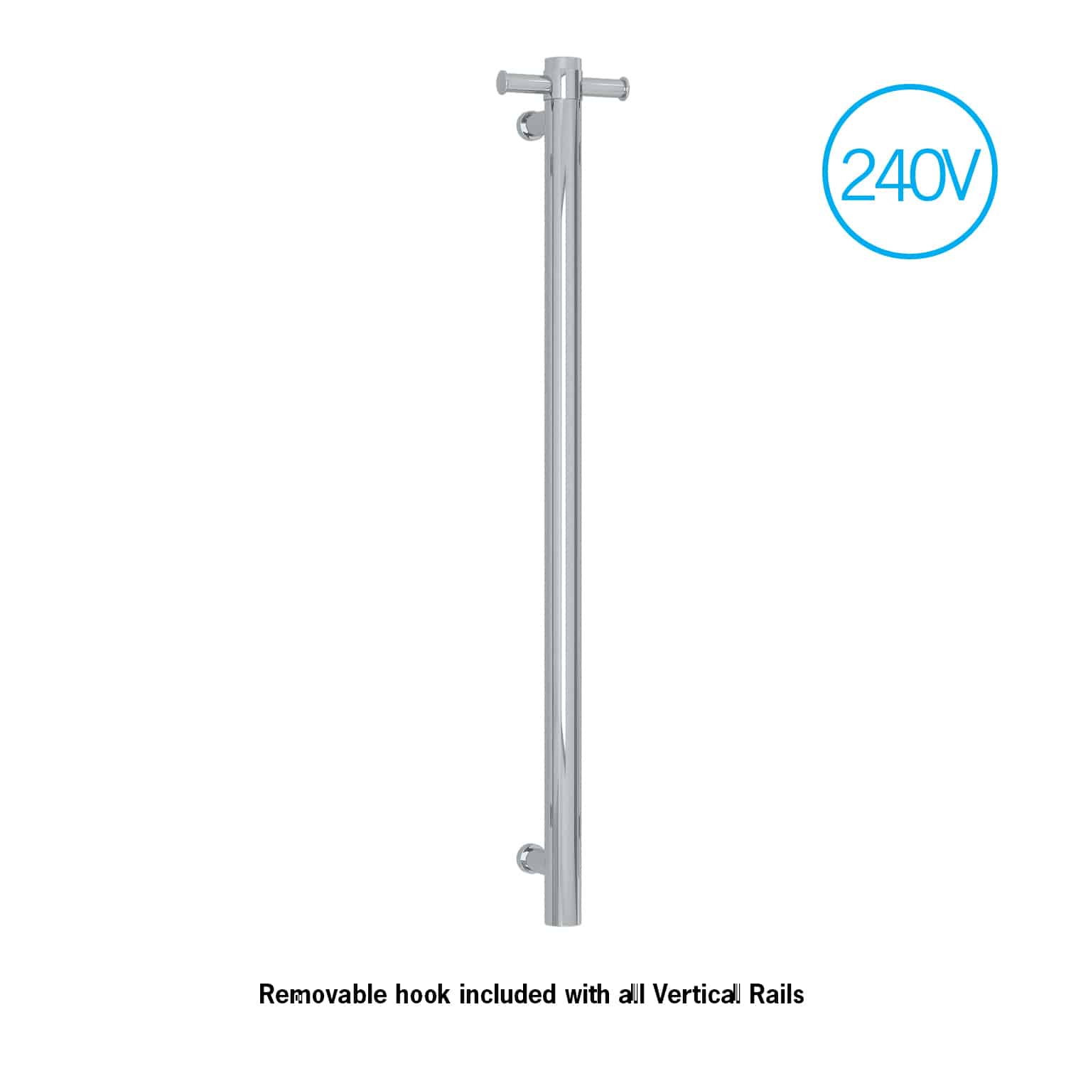 Thermorail Straight/Round 240Volt Vertical Bar 900X142X100Mm 20Watt With Optional Hook