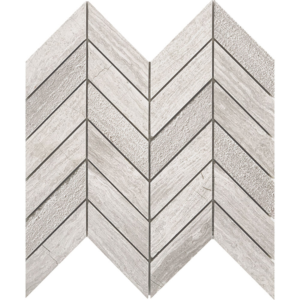 Tierra Wood Grey Chevron Mosaic