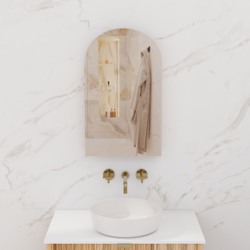 Arka Shaving Cabinet - American White Oak - 600
