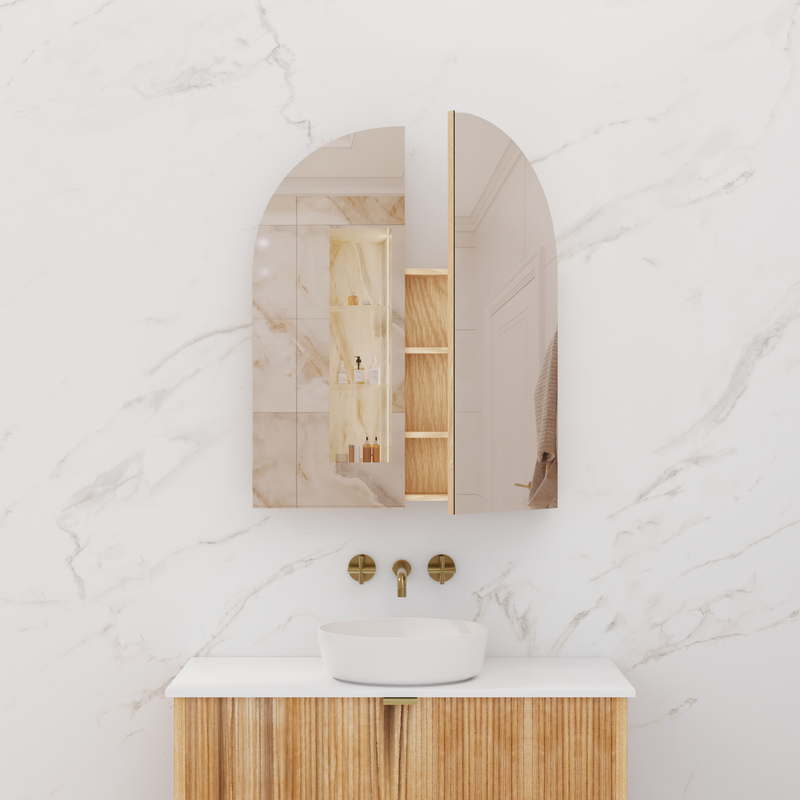 Arka Shaving Cabinet - American White Oak - 800