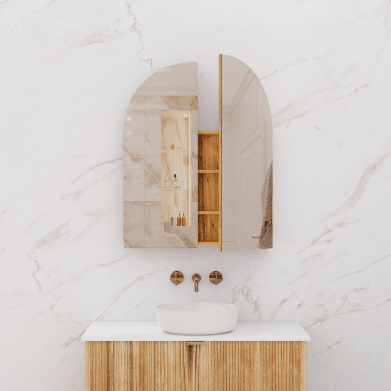 Arka Shaving Cabinet - Blackbutt - 800