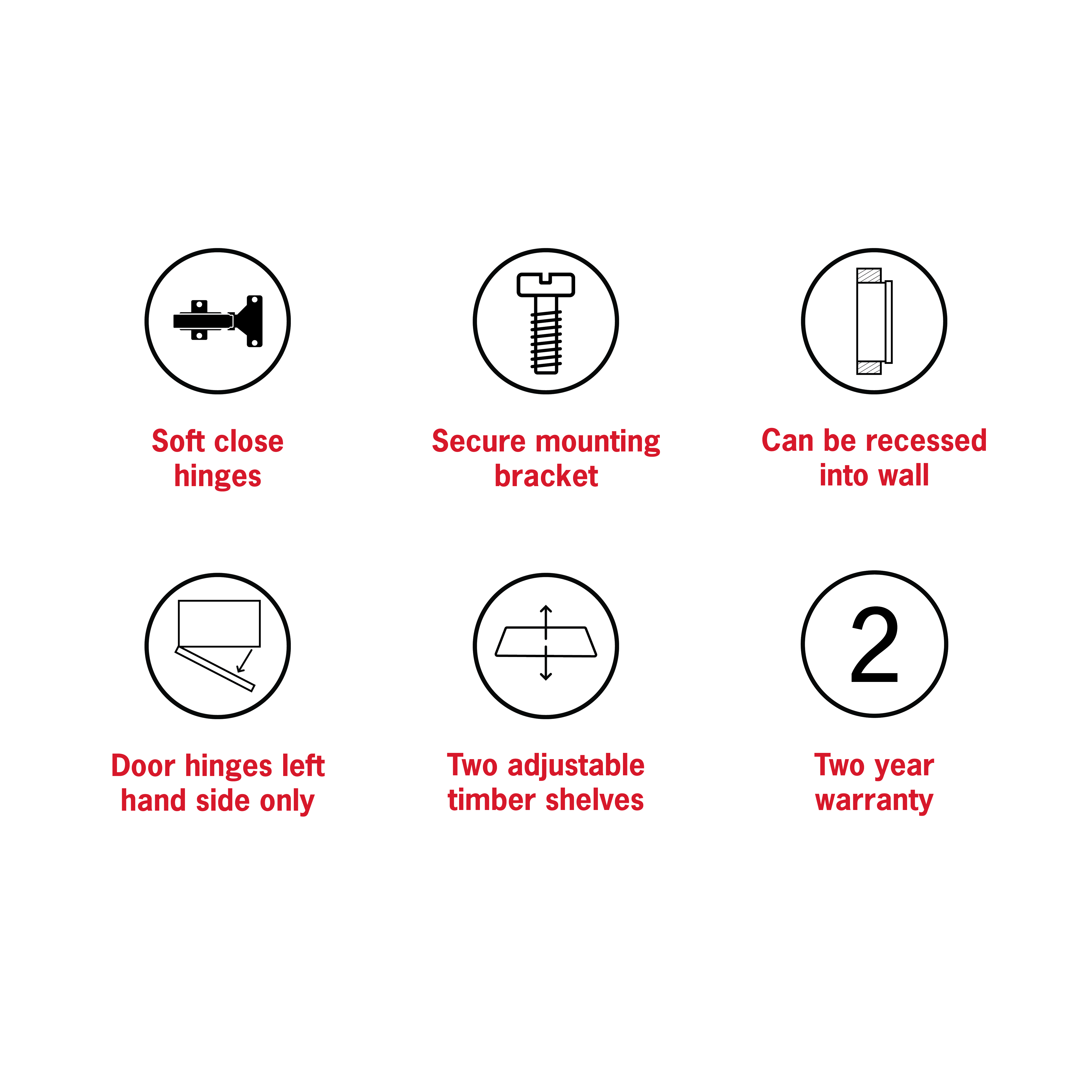 Vienna Arch Black Mirror Cabinet - 500x800x150mm