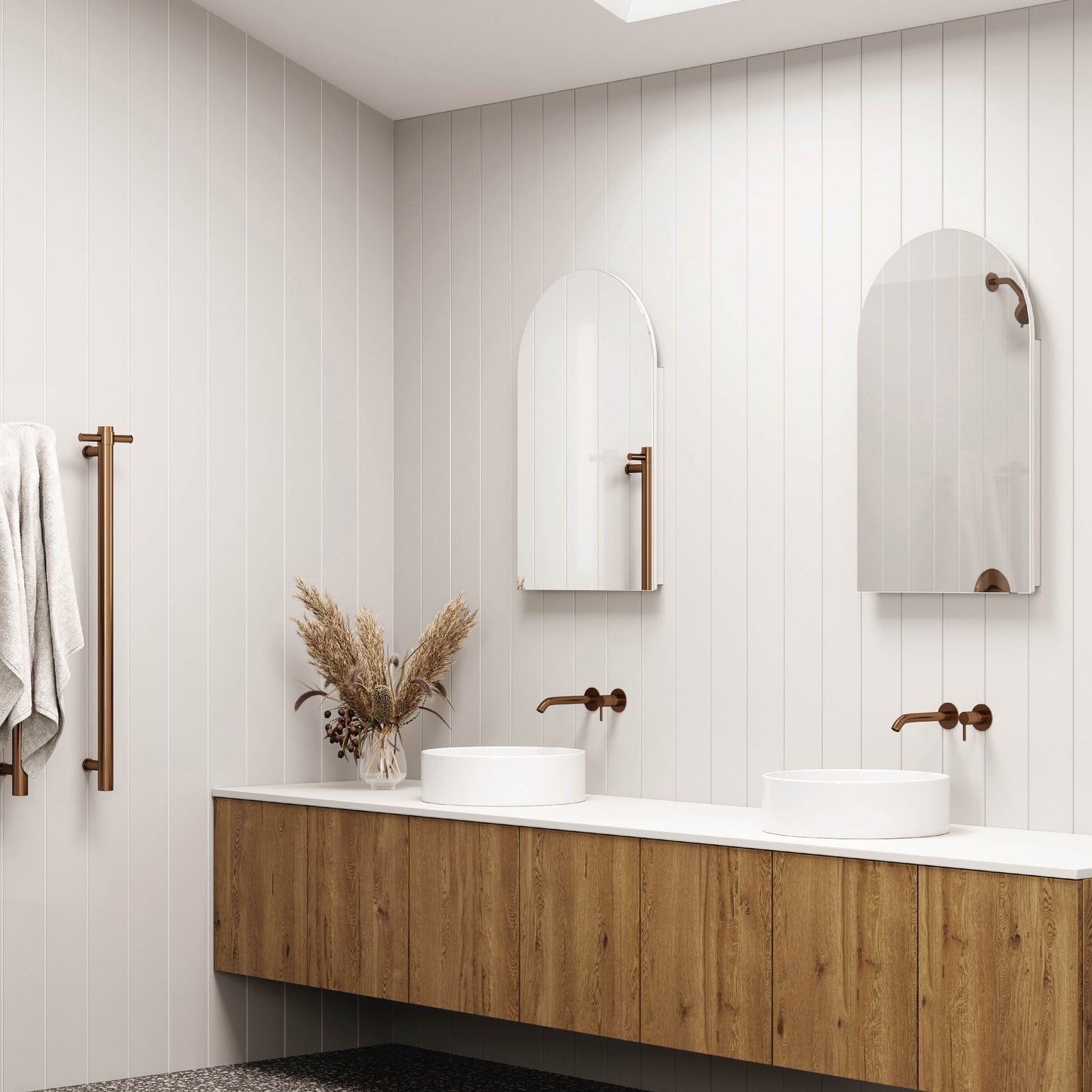 Vienna Arch White Mirror Cabinet - 500x800x150mm