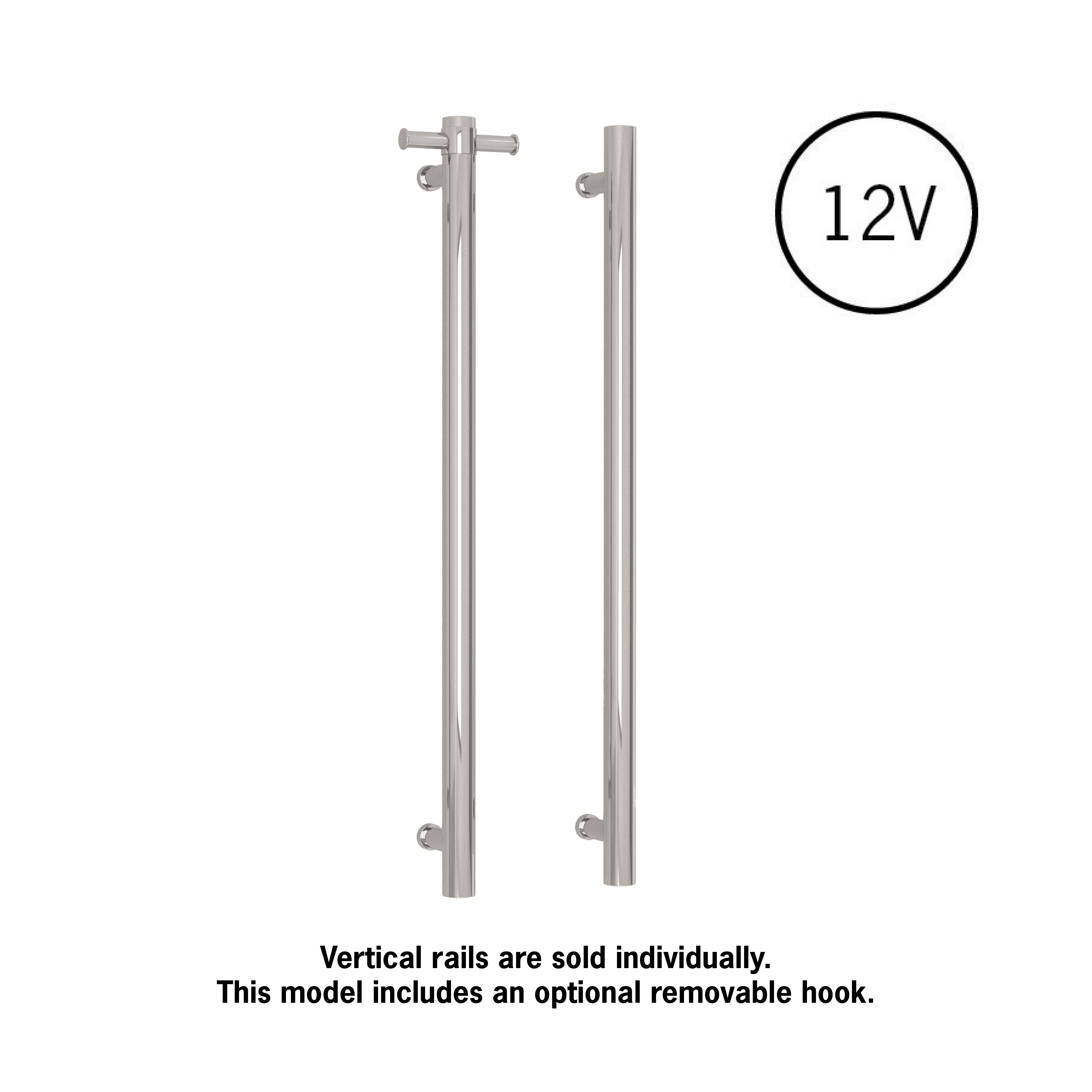 Thermorail Straight/Round 12Volt Vertical Bar 900x142x100mm 22Watts With Optional Hook