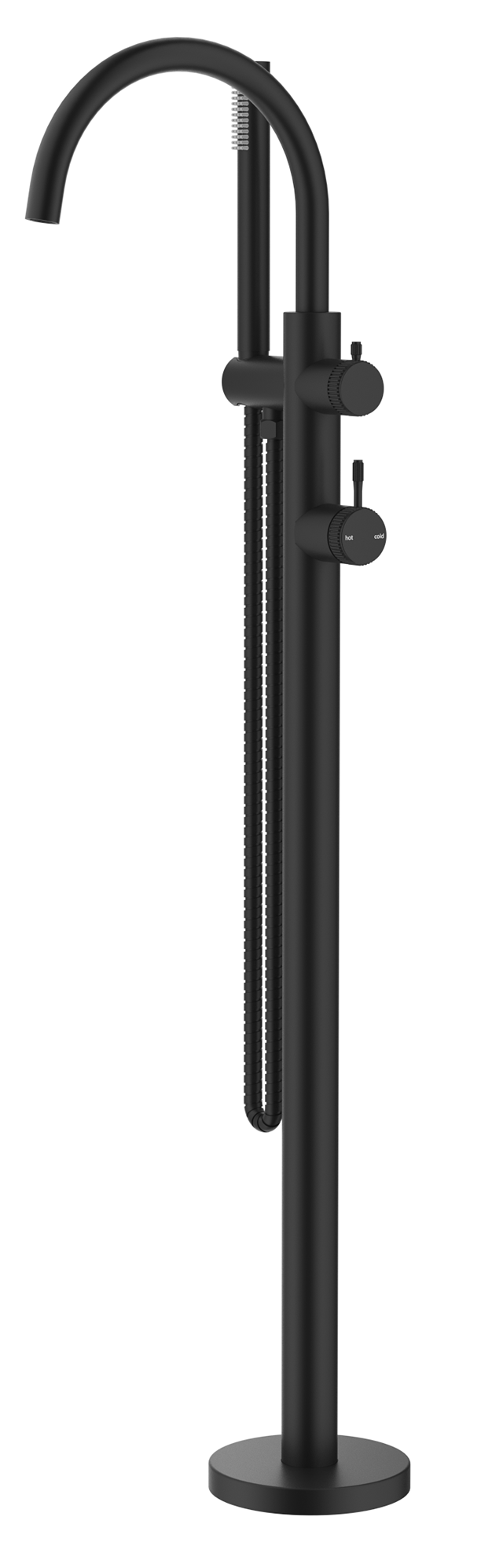 Mica Fluted Freestanding Bath Mixer with Hand Shower