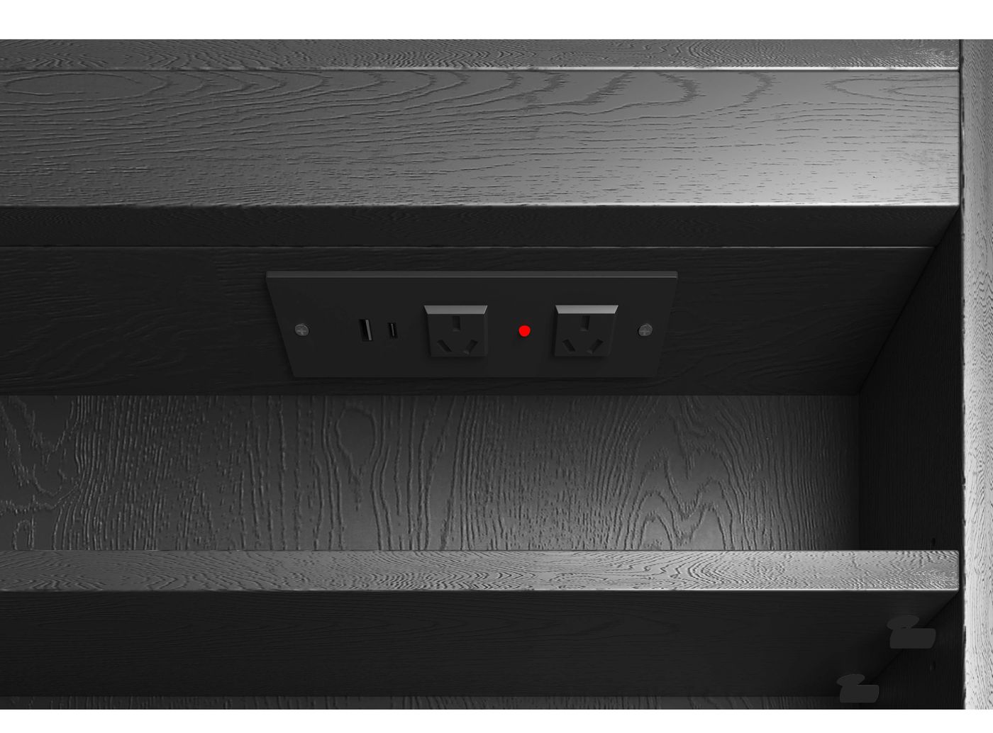 LED Archie Shaving Cabinet Black Oak