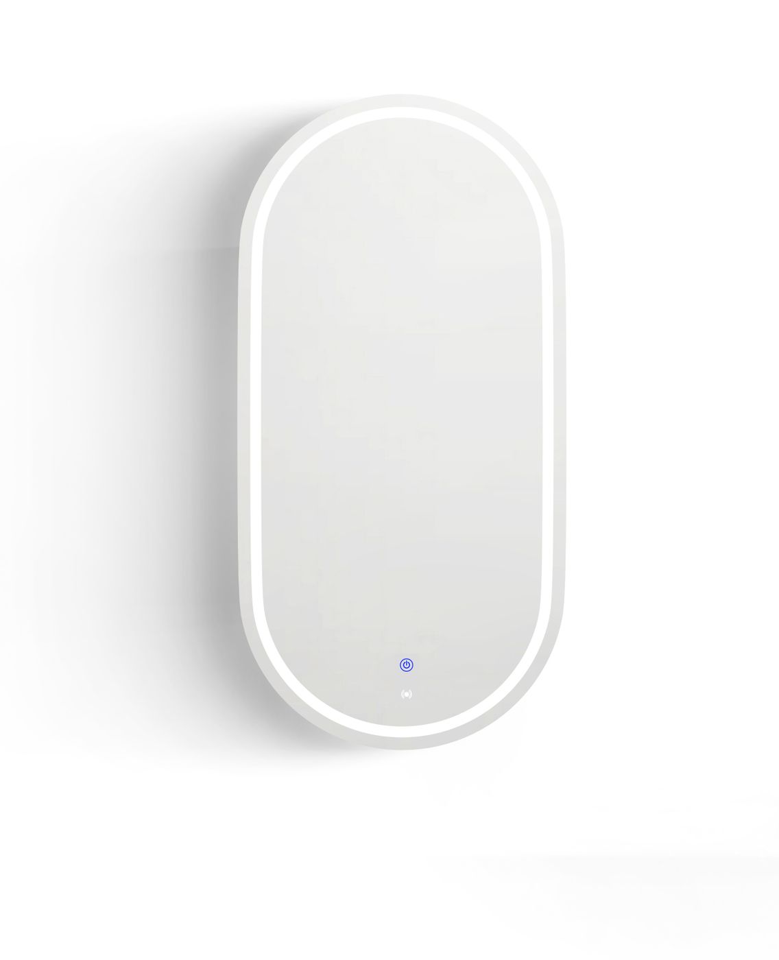 LED Noosa Oval Shape Shaving Cabinet Black Oak