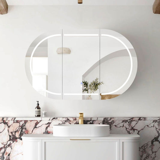 LED BONDI 1200x750 Shaving Cabinet Matte White