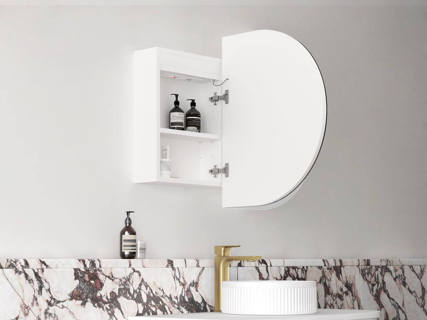 LED BONDI 900x600 Shaving Cabinet Matte White