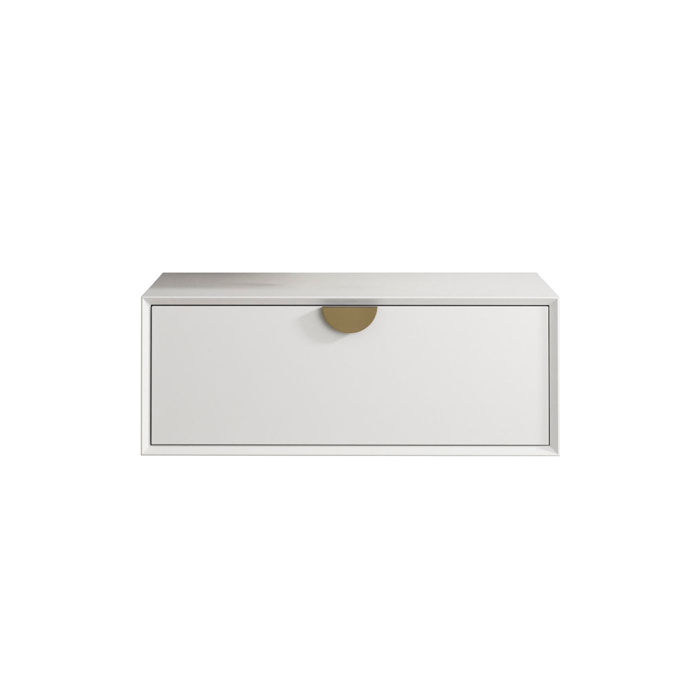Moonlight Wall Hung Cabinet 700 White (Gold Handle)