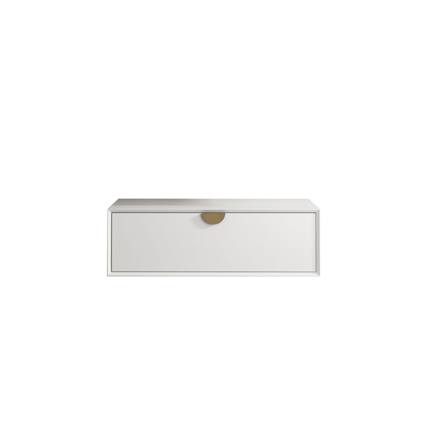 Moonlight Wall Hung Cabinet 900 White (Gold Handle)