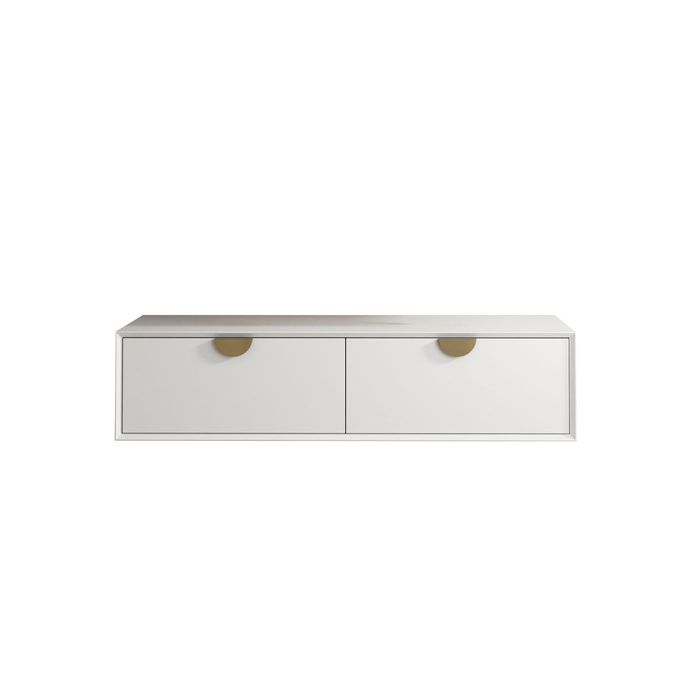 Moonlight Wall Hung Cabinet 1200 White (Gold Handle)
