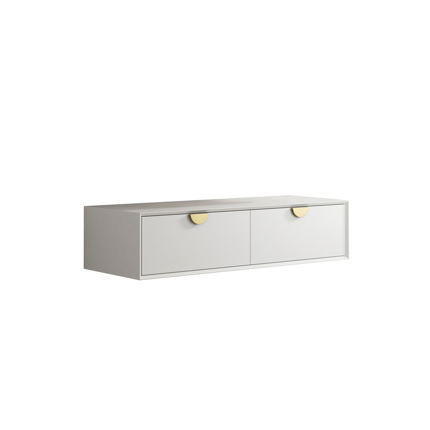 Moonlight Wall Hung Cabinet 1200 White (Gold Handle)