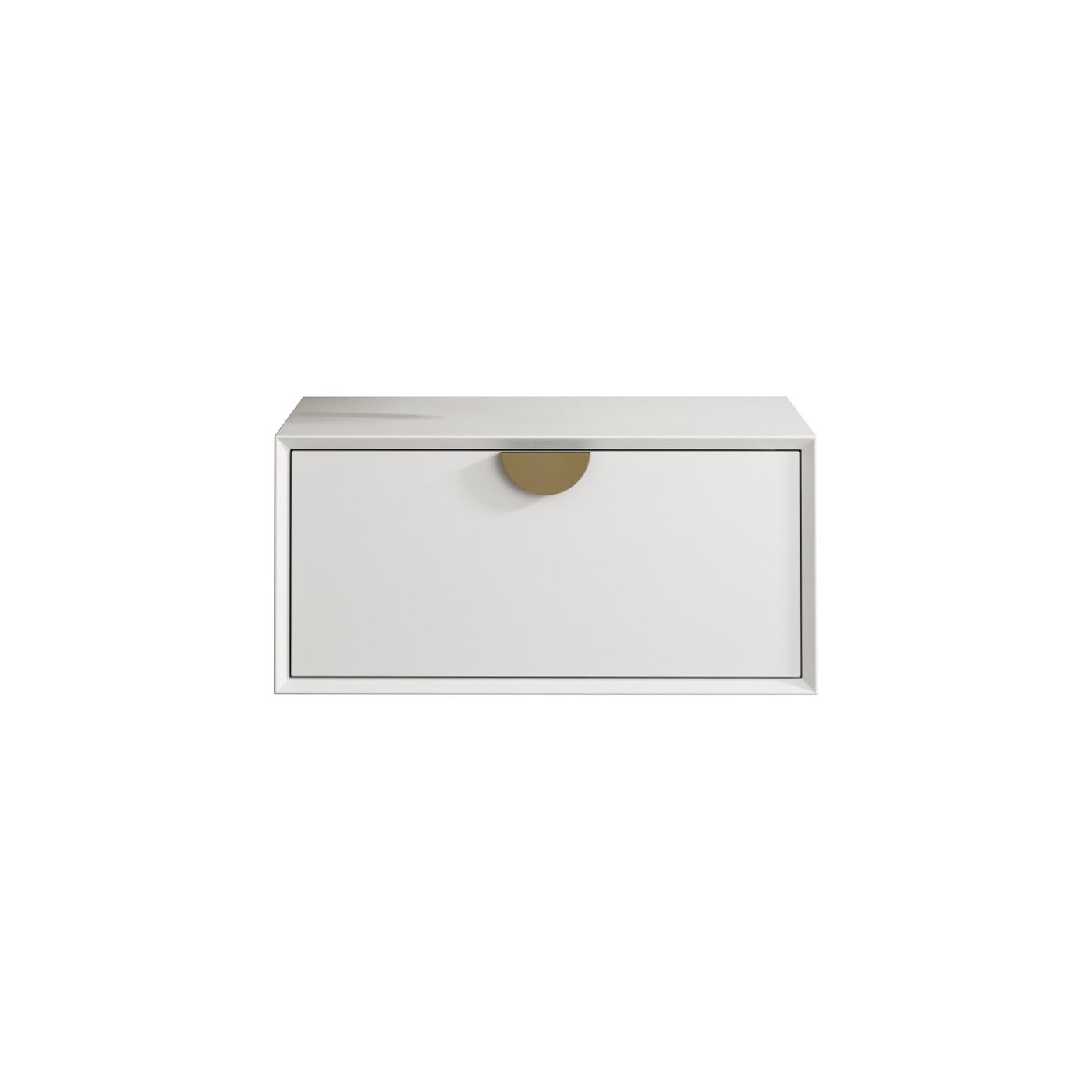 Moonlight Wall Hung Cabinet 600 White (Gold Handle)