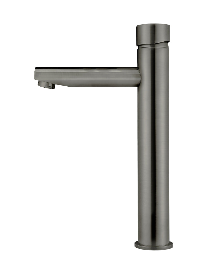 Round Pinless Tall Basin Mixer - Shadow Gunmetal