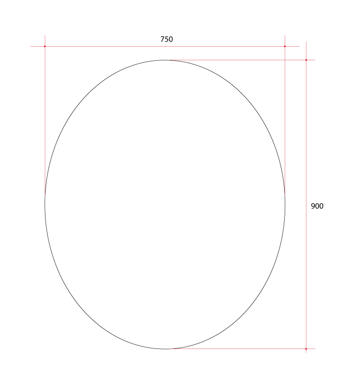 Cody Polished Edge Oval Mirror - 900x750mm Glue-to-Wall and Demister