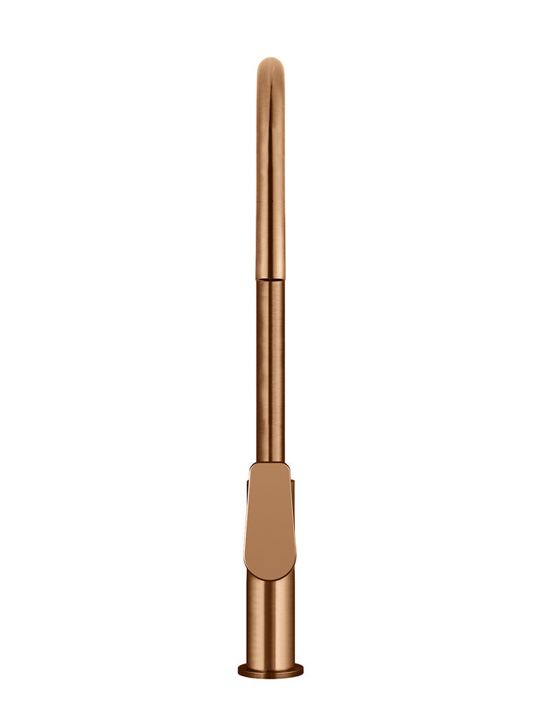 Round Paddle Piccola Pull Out Kitchen Mixer Tap - Lustre Bronze