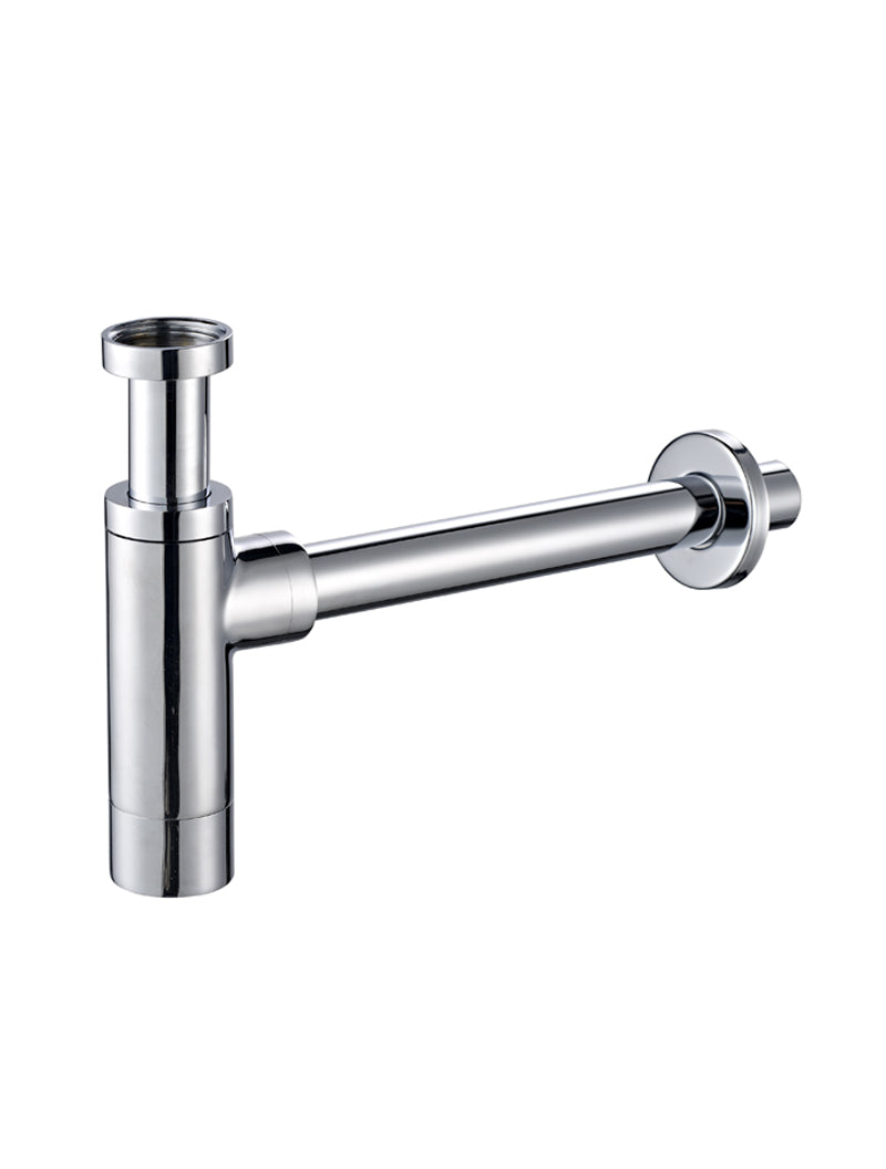 Round bottle trap for 32mm basin waste and 32mm waste pipe with 40mm adapter - Polished Chrome
