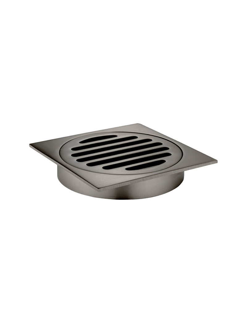 Square Floor Grate Shower Drain 100mm outlet - Shadow Gunmetal