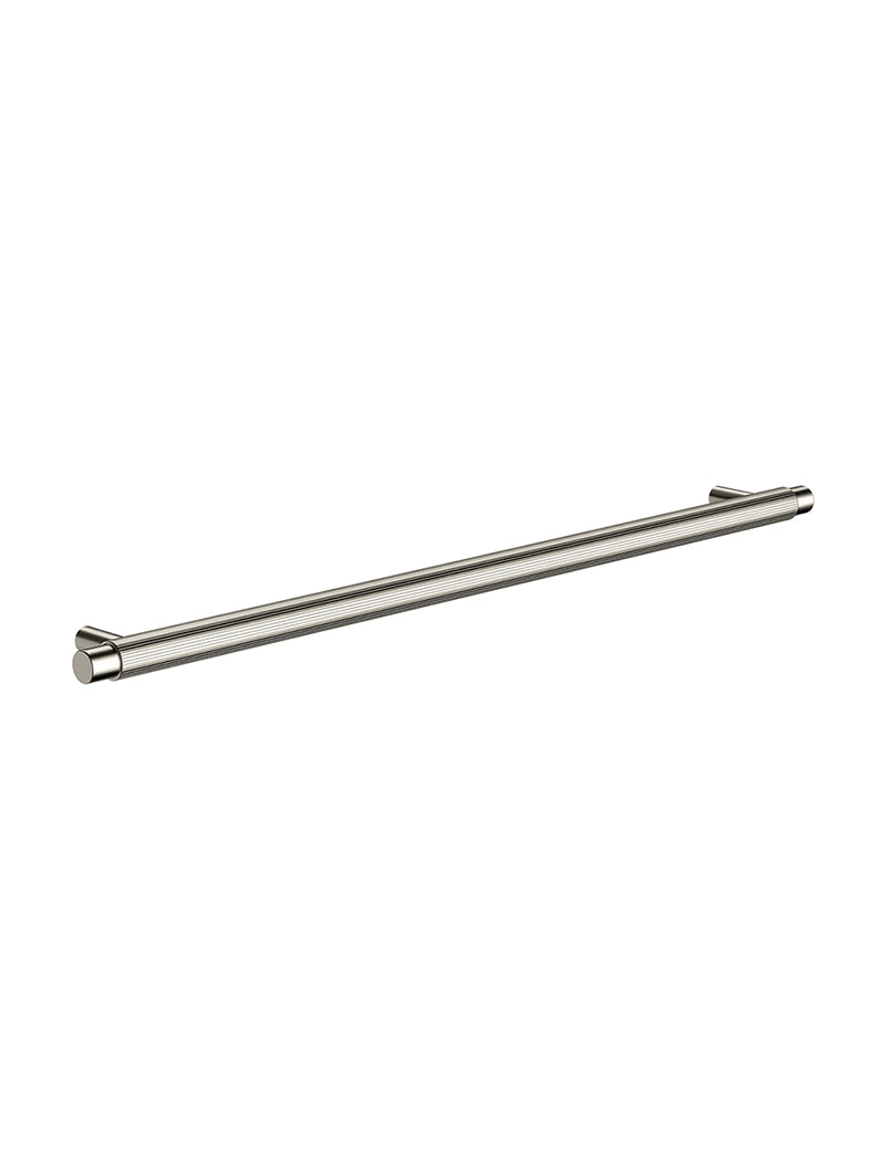 Öppen Round Pull 328mm Cabinet Handle (Linear Knurled) - PVD Brushed Nickel