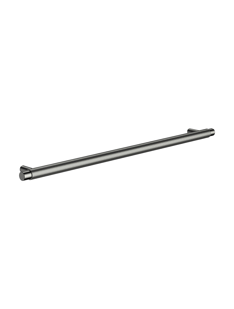Öppen Round Pull 328mm Cabinet Handle (Linear Knurled) - Shadow Gunmetal