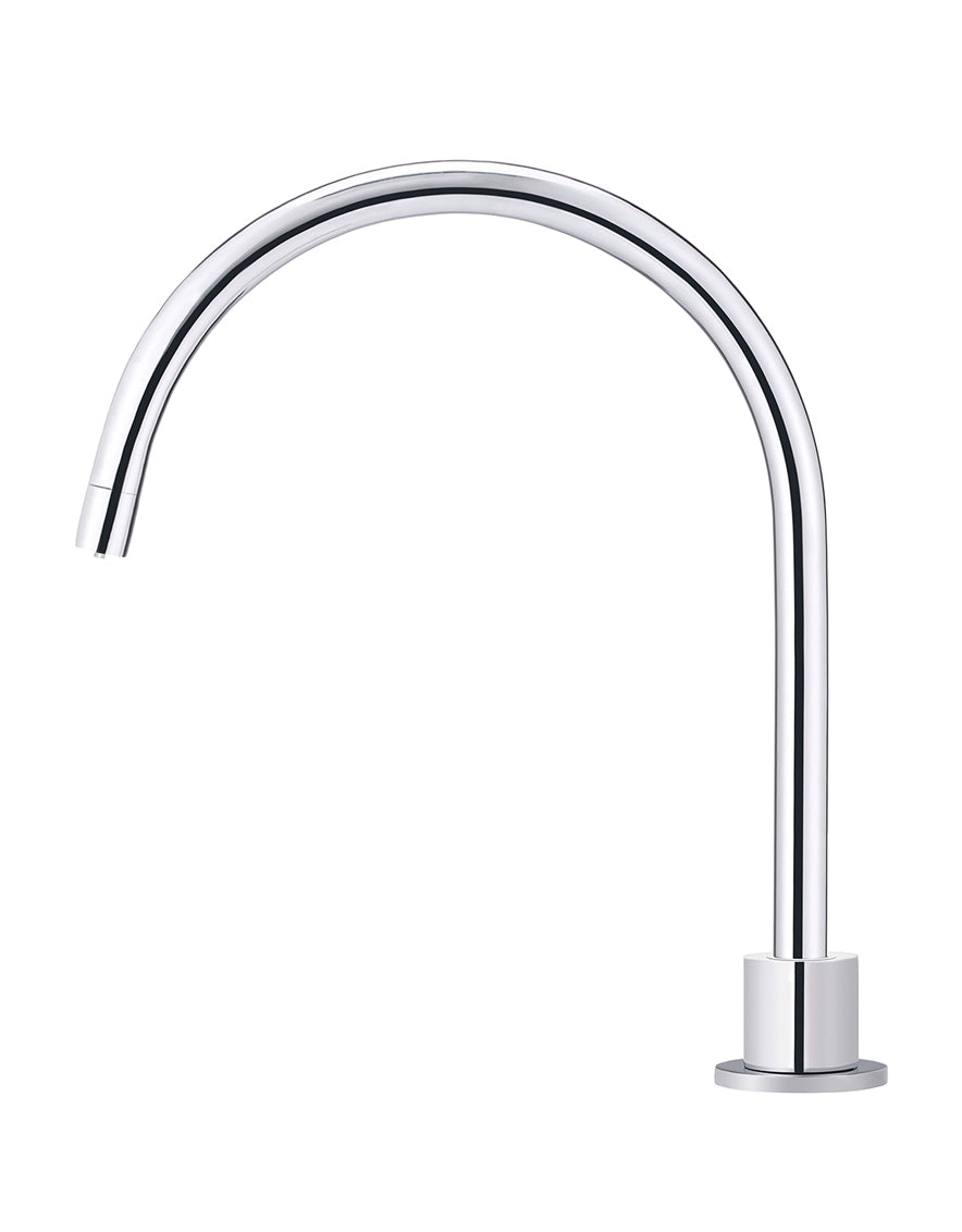 Round Gooseneck High-Rise Swivel Hob Spout - Polished Chrome